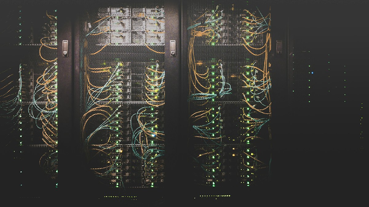 Data center hardware closeup
